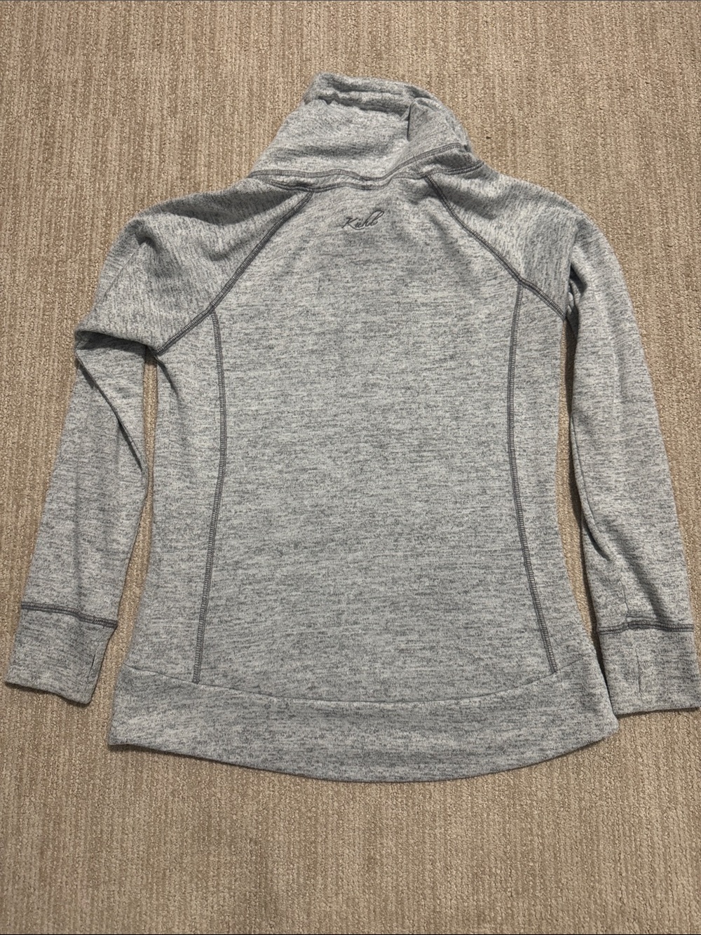 Kuhl Women's M Lea Pullover Gray Cowl Neck Drawstring Kangaroo Pocket Outdoor - Picture 8 of 10